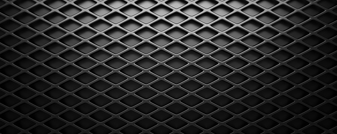 Black stainless steel mesh background. Grid pattern 3d illustration.