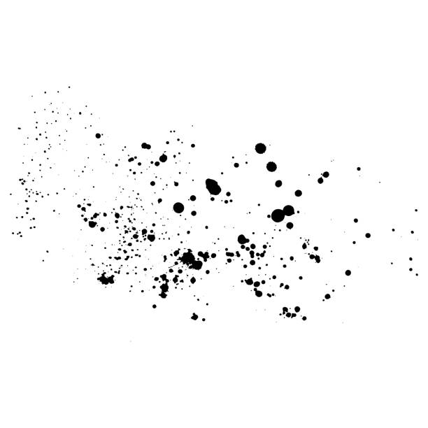 istock Hand drawn grunge ink brush splah, blots. Dirty black texture for paint, backdrop, banner, design. Vector illustration of creative art 1413287596
