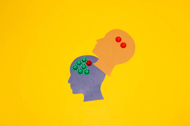 istock paper heads, one separates from the other, creative art design, the head that picked up knowledge from the other now becomes independent, separation from home 1413287630