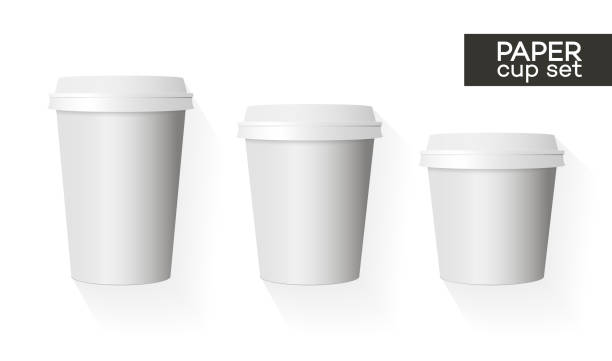 istock Coffee paper cup template set white color and shadow isolated on background use for your corporate identity design brand coffee shop, coffee house, restaurant, cafe and other. Vector Illustration 1413293028