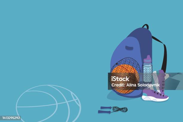 Abstract Basketball Backpack Basketball Training Backpack Stock Illustration - Download Image Now ...