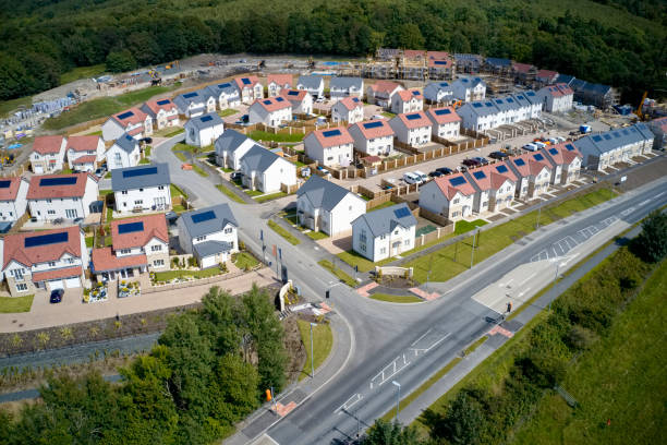 new housing development building houses for increased demand in rural areas - housing development house scotland uk imagens e fotografias de stock