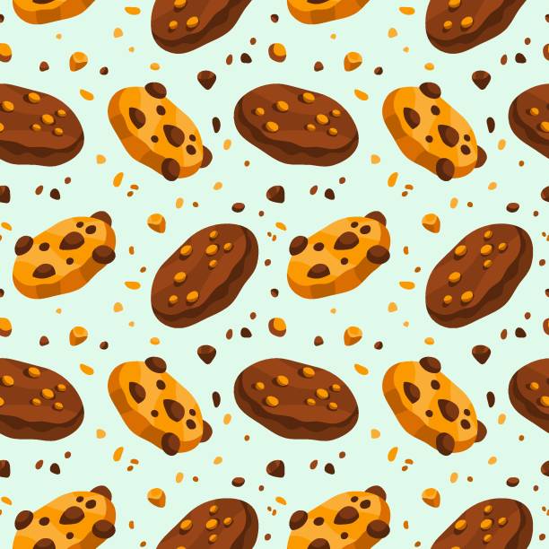 Chewy Pattern 100+ Chocolate Chip Cookie Texture Stock Illustrations, Royalty-Free ...
