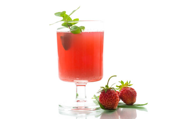 istock Cold summer strawberry kvass with mint in a glass 1413296927