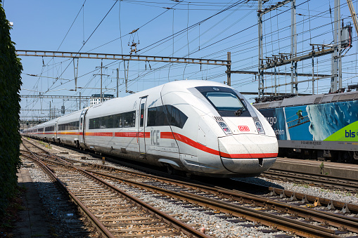 Pratteln, Switzerland, July 6, 2022 : ICE4 fast train from Deutsche Bahn