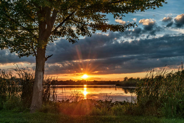 istock Sun on the horizon at sunset 1413301649