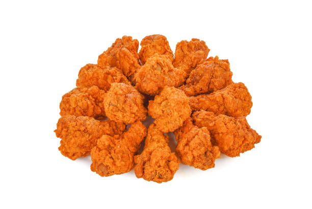 istock Fried spicy chicken isolated on white 1413303995