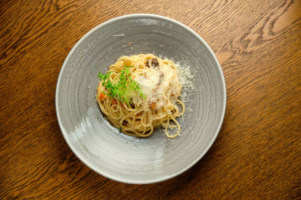istock Spaghetti pasta with tomato sauce, mozzarella cheese 1413304509