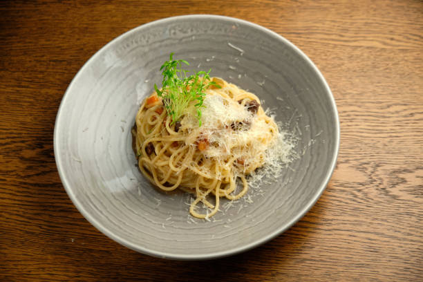 istock Spaghetti pasta with tomato sauce, mozzarella cheese 1413307103