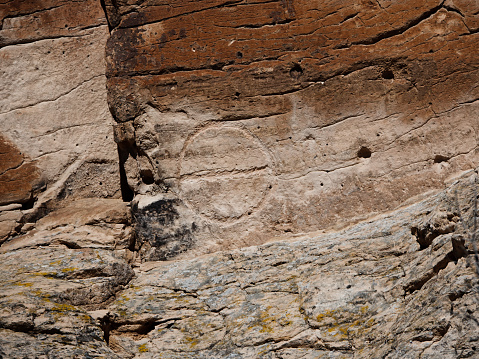 Ancient round  petroglyph.