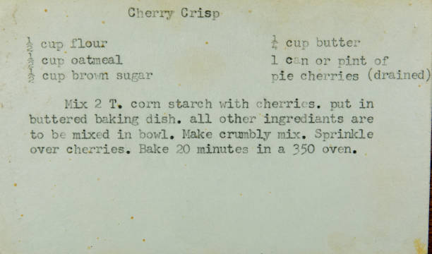 istock Old worn and stained recipe card 1413317230