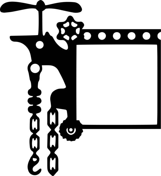 ilustrações de stock, clip art, desenhos animados e ícones de steampunk frame vector clip art, black and white - backgrounds rusty copper weathered