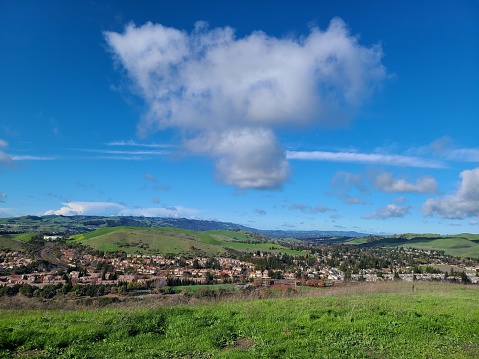 A strange cloud hangs over San Ramon valley in the Interior East Bay of the San Francisco region