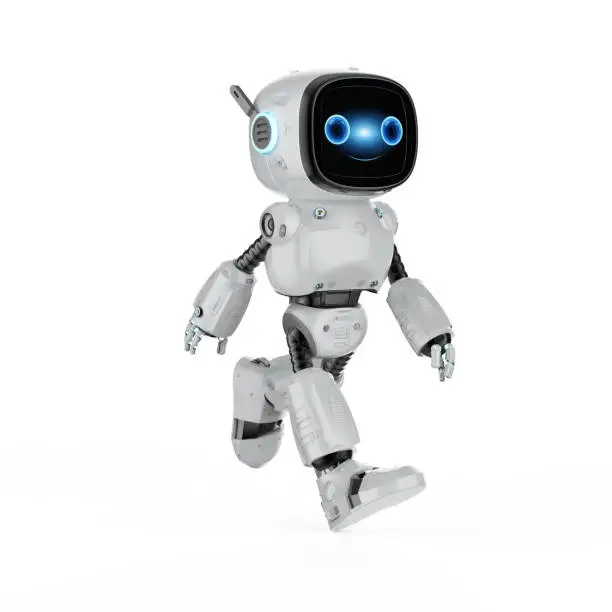 Photo of Small robot assistant walking or moving