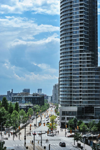 Commercial buildings, highways and residences