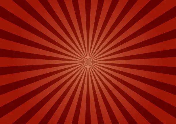 Vector illustration of Abstract of sunburst or sunbeams red gradient color blank background. Empty retro vintage style backdrop in square format.