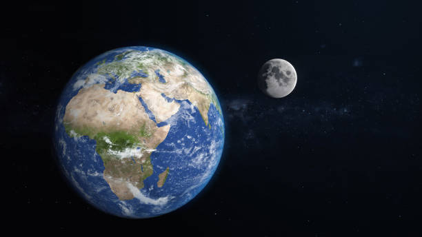 istock 3D Render Close Up Earth World Planet And Show Up Moon From Behind On Galaxy Space 3D Illustration 1413349146