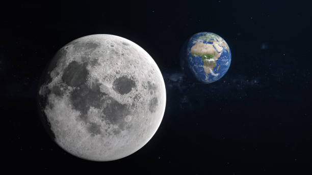 istock 3D Render Close Up Moon And Show Up Earth World Planet Rotation On Galaxy Space 3D Illustration 1413349147