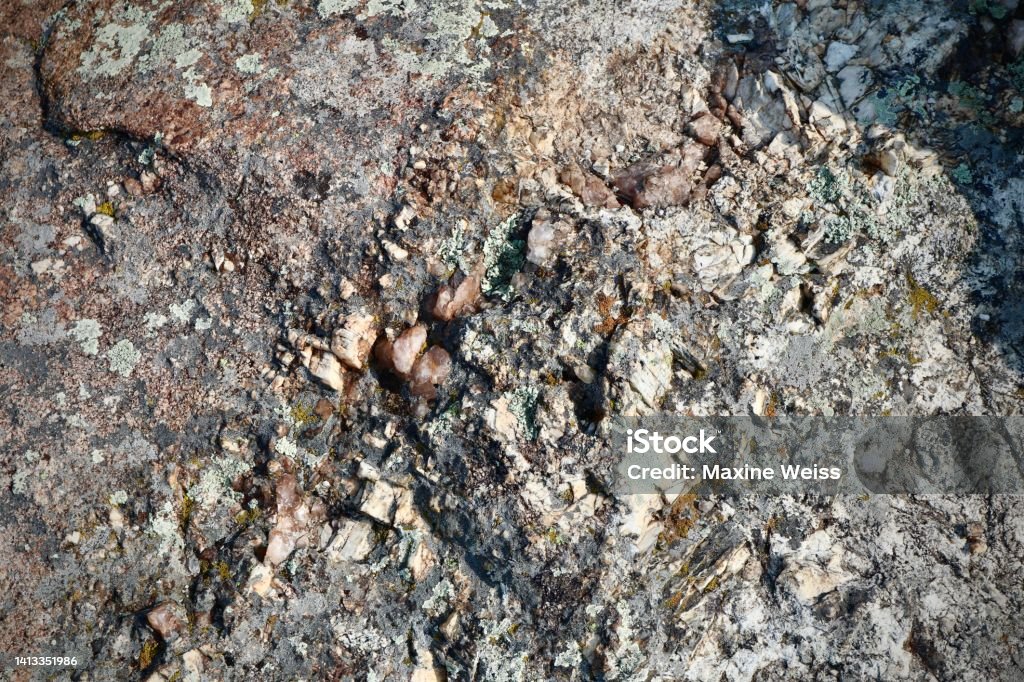 Mineral Marvels Hiking Close-Up Mineral Inclusion Stock Photo