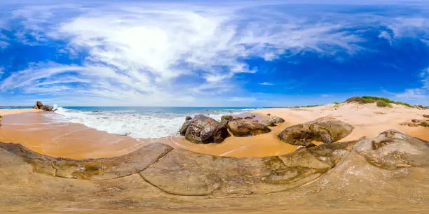 Photo of Beautiful beach in Sri Lanka. 360 panorama VR.