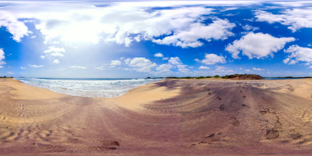 Beautiful beach in Sri Lanka. 360 panorama VR. stock photo
