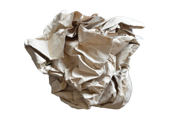 istock Brown crumpled paper isolated on a white background 1413356688