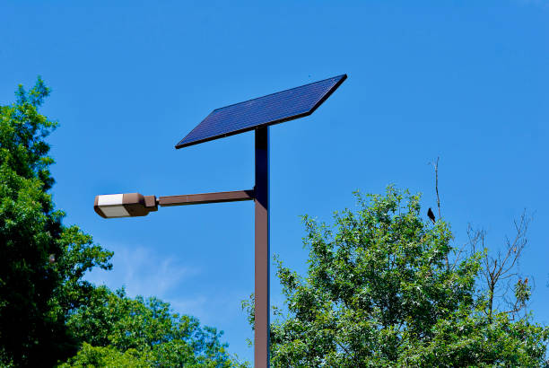 Solar-Powered Street Light stock photo
