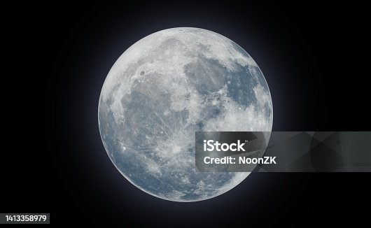 istock Super moon shine wonderful with back background. 3D rendering. 1413358979