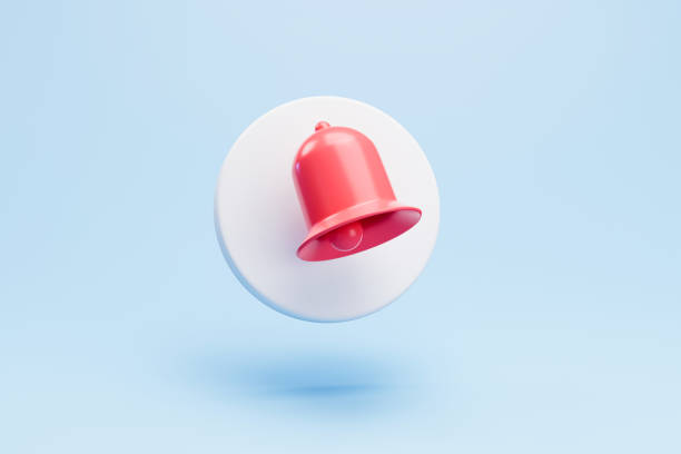 3D bell notification icon. 3d illustration stock photo