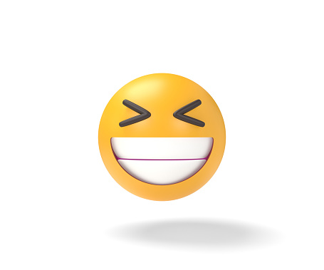 Emoji neutral positive badge isolated