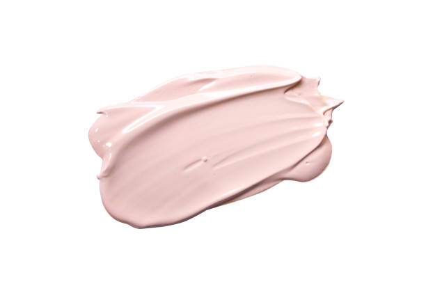 istock Close up of  smear foundation texture Isolated on white background with clipping path. 1413362407