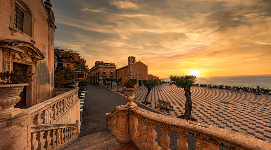 Piazza in Taormina, Sicily, Italy