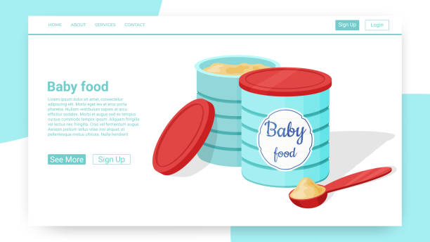 детское питание сухая молочная смесь в жестяной банке - carrot baby carrot food backgrounds stock illustrations