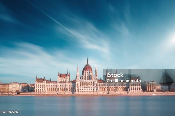 Hungarian Parliament Building In Budapest Stock Photo - Download Image Now - Budapest, Parliament Building, Danube River