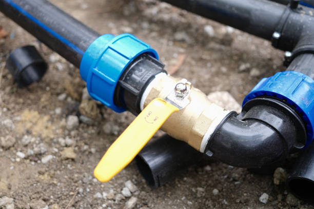 istock Elbow fitting, pvc pipes at bend with faucet 1413367387