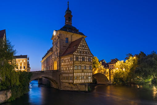 Old half timbered townhall in Bamberg, Germany