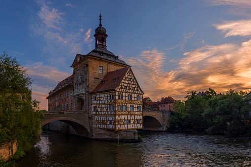 Old half timbered townhall in Bamberg, Germany