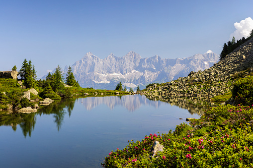 Amazing view of mountain lakes in Albanian Alps