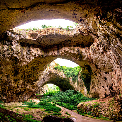 Devetashka Cave - nature phenomenal rock formations near by Devetaki village, Bulgaria