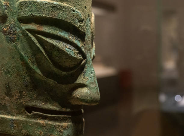 istock Ancient China Sanxingdui Bronze Mask 1413368758