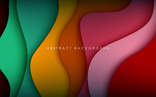 multi colored abstract soft colorful wavy papercut overlap layers background. eps10 vector