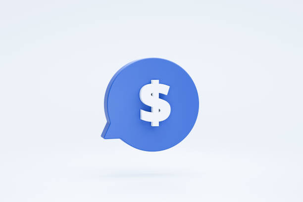 istock Dollar Money on bubble speech sign or symbol icon 3d rendering 1413372106