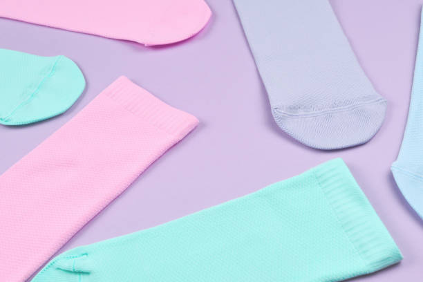 istock Colorful collection of cotton socks. 1413372480