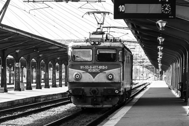 Train at Bucharest North Railway Station (Gara de Nord Bucharest) Romania, 2022