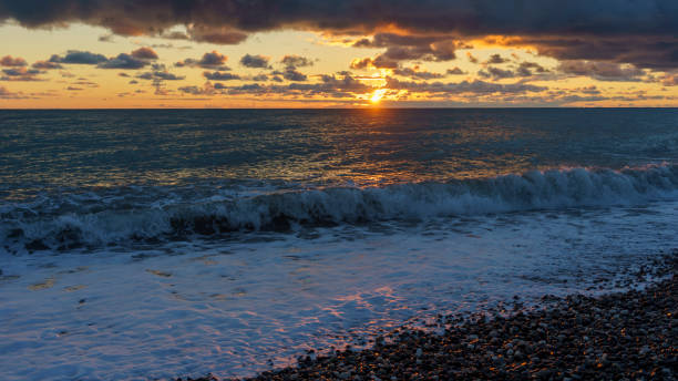istock Beautiful sunset over the seascape 1413377849