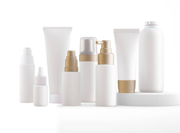 istock Blank cosmetic packaging mockup. Serum dropper, bottle with press pump, tubes, spray bottle 1413379262