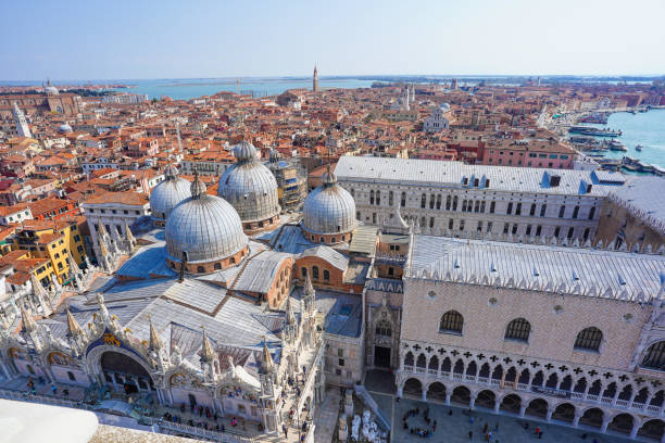 istock Panoramic aerial view over Venice, Italy 1413379401