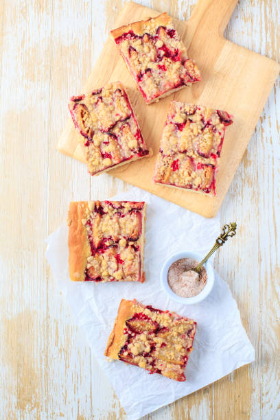 istock German plum cake (Zwetschgenkuchen) with  yeast dough and crumbles 1413379492