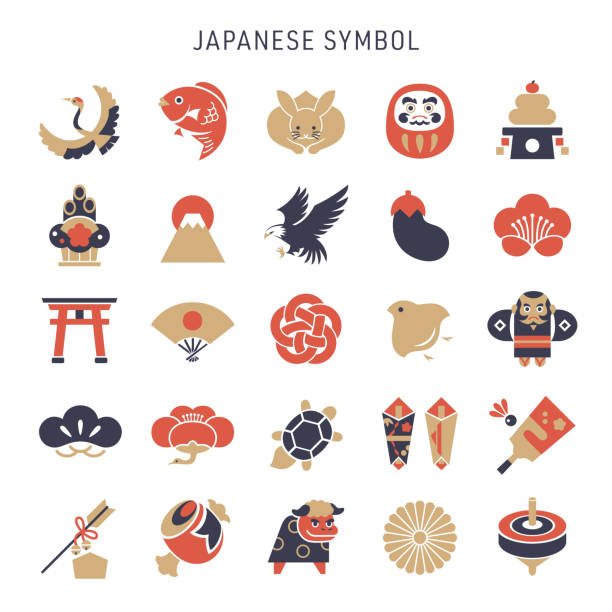 ภาพประกอบสต็อกที่เกี่ยวกับ “สัญลักษณ์ญี่ปุ่น / ชุดไอคอนปีใหม่ / 2023 - วงศ์ปลาจาน ปลาเขตร้อน”