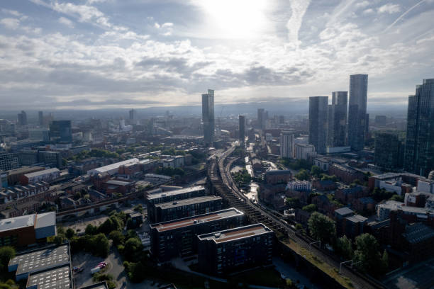 istock Manchester City Centre Drone Aerial View Above Building Work Skyline Construction Blue Sky Summer Beetham Tower Apartments Estate Agent 2022 1413395353